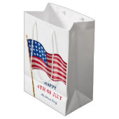 Happy 4 van de Amerikaanse vlag van juli Medium Cadeauzakje (Voorkant Gekanteld)
