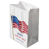 Happy 4 van de Amerikaanse vlag van juli Medium Cadeauzakje (Achterkant Gekanteld)