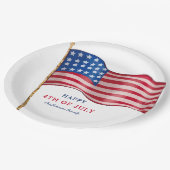 Happy 4 van de Amerikaanse vlag van juli Papieren Bordje (Gekanteld)