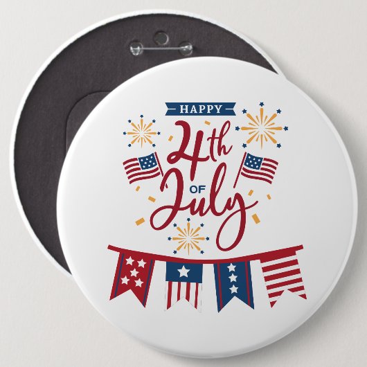 Happy 4 van de Button van juli (Voorkant /achterkant)