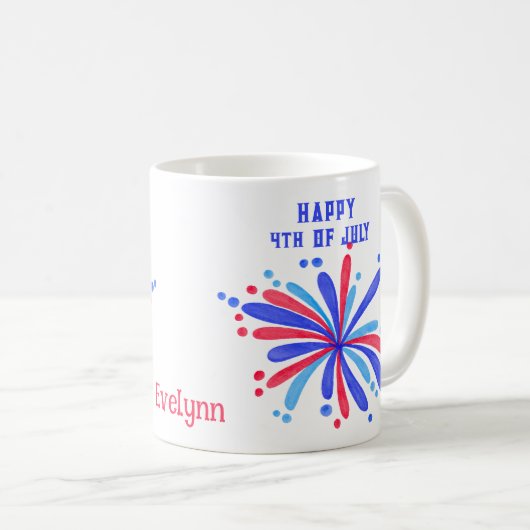 Happy 4 van de koffie-Mok van juli Koffiemok (Voorkant rechts)