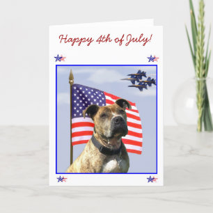 Happy 4 van de patriottische hond van juli kaart