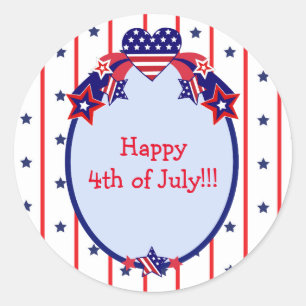 Happy 4 van de patriottische sterren en stripes va ronde sticker