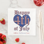 Happy 4 van de Stars van juli en Stripes Typografi Servet (Insitu)