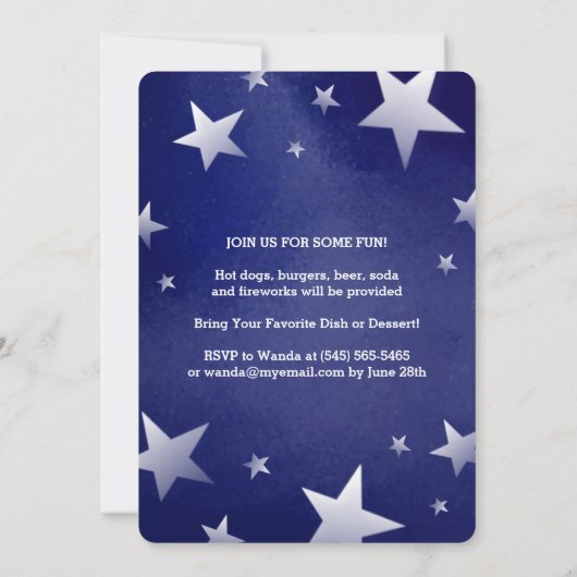 Happy 4 van de uitnodiging van Red White Blue Part (Achterkant)