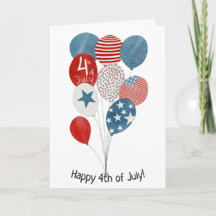 Happy 4 van de waterverf ballonnen van juli kaart