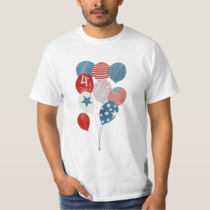 Happy 4 van de waterverf ballonnen van juli t-shirt