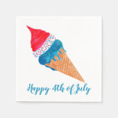 Happy 4 van de waterverf-ijsje van juli servet (Voorkant)