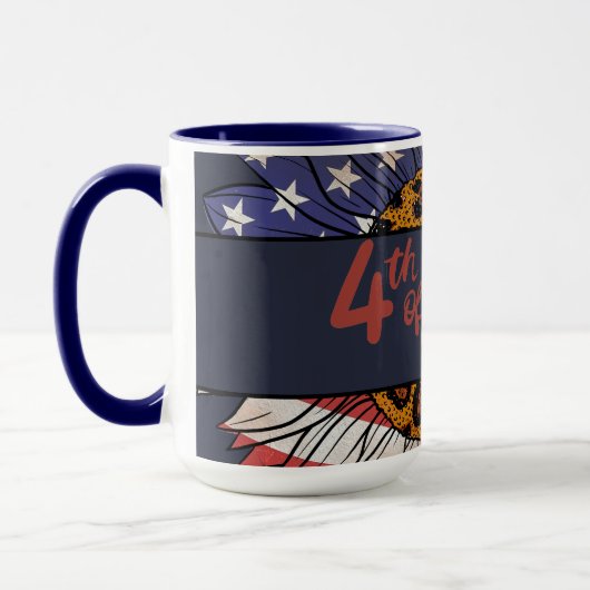 Happy 4 van de Zonnebloem van juli Mok (Links)