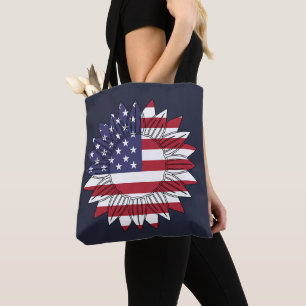 Happy 4 van de Zonnebloem-vlag van vrouwen van jul Tote Bag