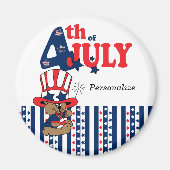 Happy 4 van het Beer van juli Magneet (Voorkant)