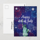 Happy 4 van het Vuurwerk van Juli Briefkaart (Voorkant / Achterkant)