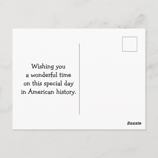 Happy 4 van het Vuurwerk van Juli Briefkaart (Achterkant)