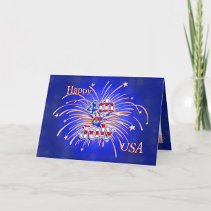 Happy 4 van het Wenskaart van het Vuurwerk van Jul Kaart