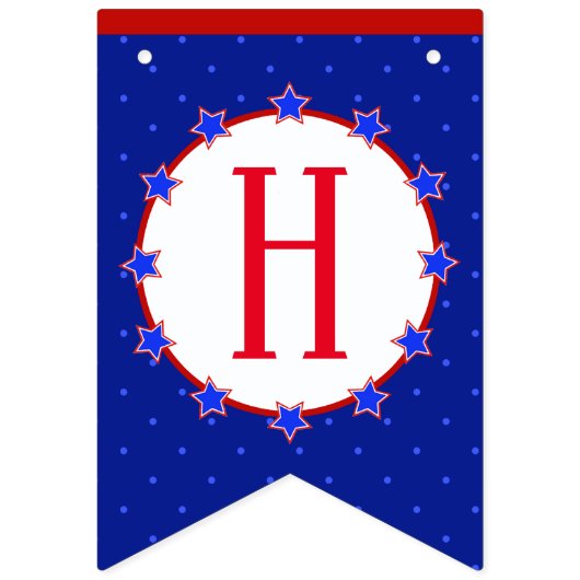 Happy 4 van juli 2019 met Names Bunting Banner (Tweede vlag)