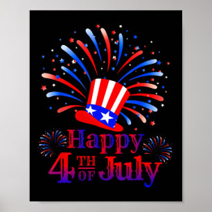 Happy 4 van juli Amerika die de vrijheid vieren Poster