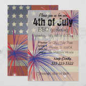 Happy 4 van juli BBQ |  stijl Kaart (Voorkant / Achterkant)