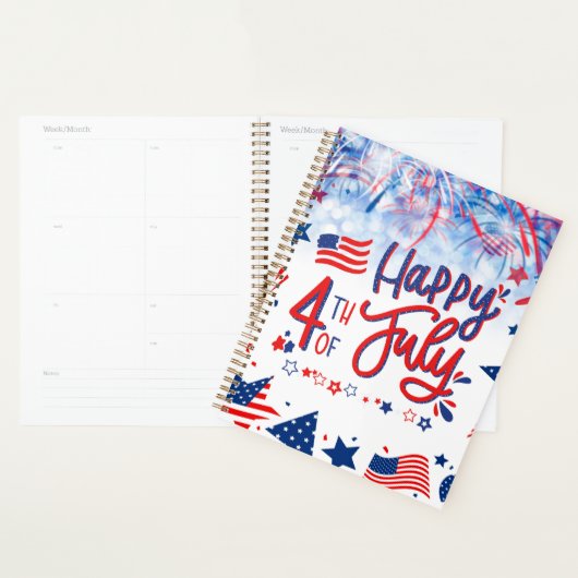 Happy 4-van-juli feestagenda planner (Display)