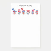 Happy 4-van-juli Gnomes Post-it® Notes (Voorkant)