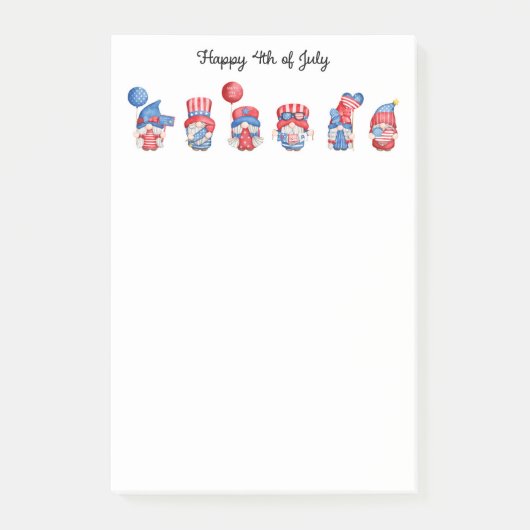 Happy 4-van-juli Gnomes Post-it® Notes (Voorkant)