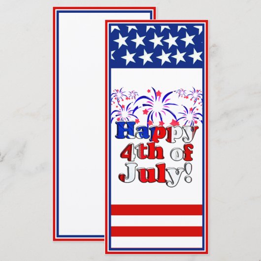 Happy 4 van juli met Fireworks (Voorkant / Achterkant)