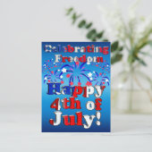 Happy 4 van juli met Fireworks Briefkaart (Staand voorkant)