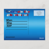 Happy 4 van juli met Fireworks Briefkaart (Achterkant)