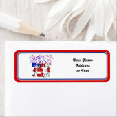 Happy 4 van juli met Fireworks Etiket (Insitu)