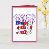 Happy 4 van juli met Fireworks Kaart (Gele Bloem)