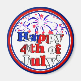Happy 4 van juli met Fireworks Magneet