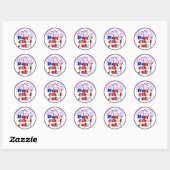Happy 4 van juli met Fireworks Ronde Sticker (Vel)