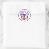 Happy 4 van juli met Fireworks Ronde Sticker (Tas)