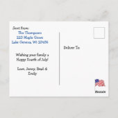 Happy 4-van-juli patriottisch briefkaart (Achterkant)