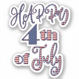 Happy 4-van-juli patriottische sterren en stripes- sticker