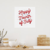 Happy 4 van Poster 24x24 juli (Rode gradiënt) (Keuken)