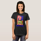 Happy 4Th American Flag Frog  Women Frog Love 2 T-shirt (Voorkant volledig)