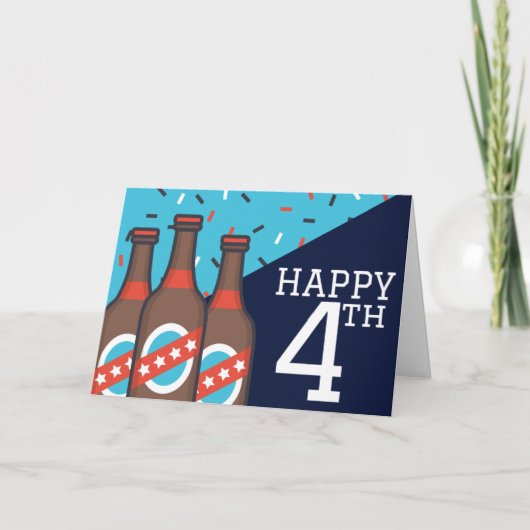 Happy 4th Beer Card Kaart (Voorkant)