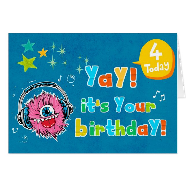 Happy 4th Birthday (Voorkant Horizontaal)