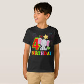 Happy 4th Birthday Boy Baby Olifant Kind - Vier T-shirt (Voorkant volledig)