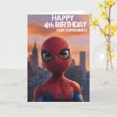 Happy 4th Birthday Kaart (Gele Bloem)