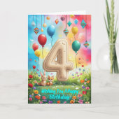 Happy 4th Birthday Kaart (Voorkant)
