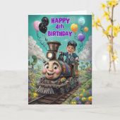 Happy 4th Birthday Kaart (Gele Bloem)