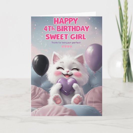 Happy 4th Birthday-kaart Kaart (Voorkant)