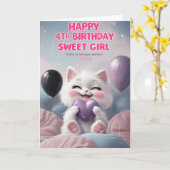 Happy 4th Birthday-kaart Kaart (Gele Bloem)