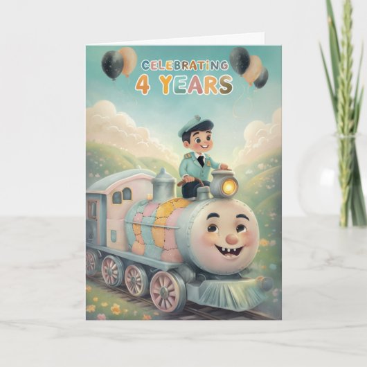 Happy 4th Birthday-kaart Kaart (Voorkant)