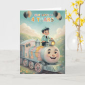 Happy 4th Birthday-kaart Kaart (Gele Bloem)