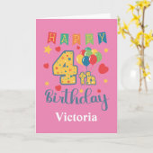 Happy 4th Birthday-kaart Kaart (Gele Bloem)