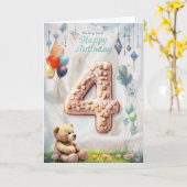 Happy 4th Birthday-kaart Kaart (Gele Bloem)