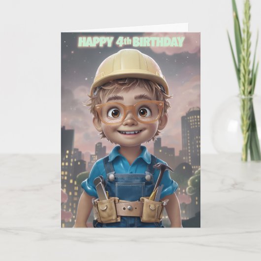 Happy 4th Birthday-kaart Kaart (Voorkant)