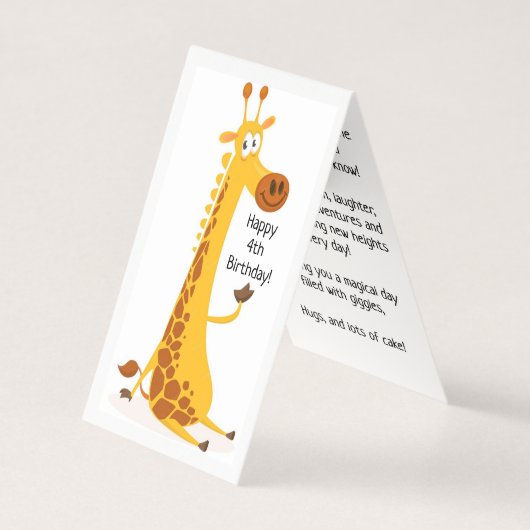 Happy 4th Birthday - Kaart voor kinderen (Voorkant)